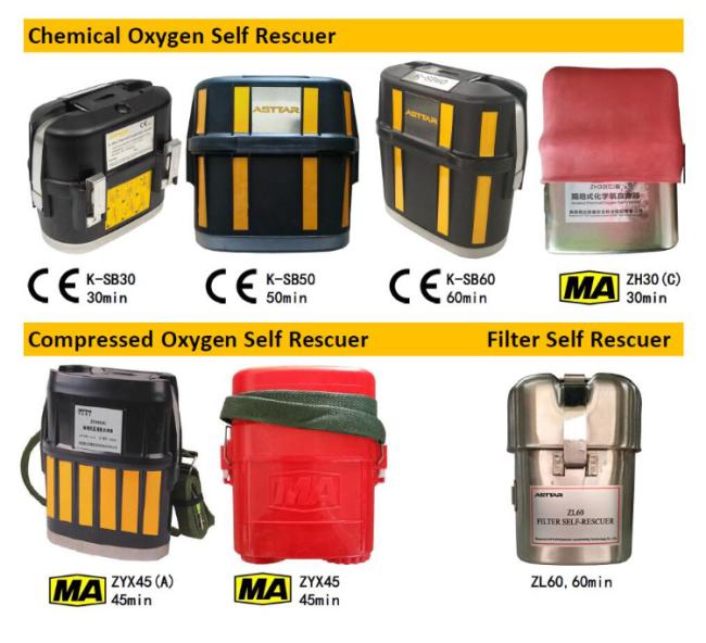 Asttar Mining Filter Self-Rescuers Zl60 60min 1kg