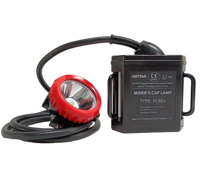 Atex IP65 6ah Corded Mining Cap Light, Underground Coal Mining Lamp