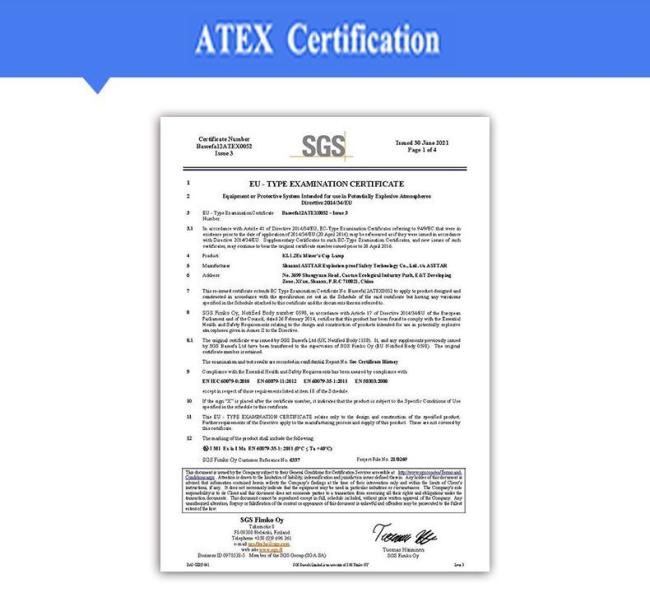 Atex Lamp, Miner Helmet Lamp, Cordless LED Miner Cap Lamp China Wholesale Kl1.2X