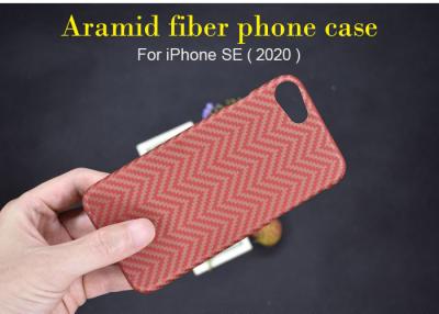China Caja real del teléfono de la fibra de Aramid del color M del estilo anaranjado de la textura para el SE del iPhone en venta