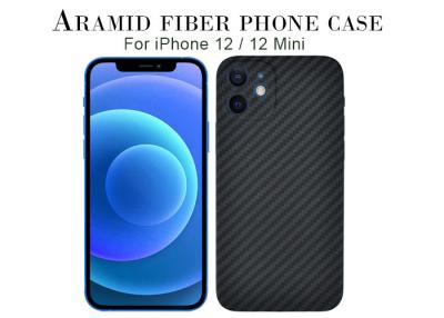 China Scratch Resistant Aramid Fiber iPhone 12 Case Black Kevlar Phone Case for sale