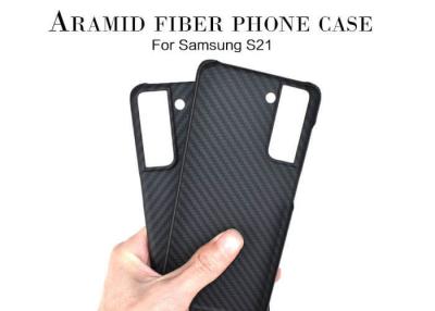 China Media caja del carbono de la caja del teléfono de la fibra de Aramid de la cubierta de Samsung S21 en venta