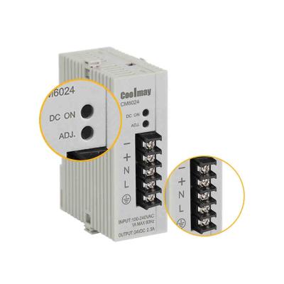 China PWM Pulse PLC 24V Din Rail Power Supply 2.5A Overload Protection for sale