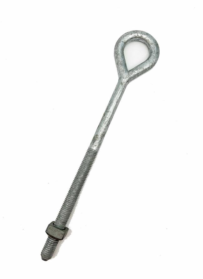 Oval Eye Bolt Anchors For Utility Poles Anchoring, Poleline Hardware Oval Eye Anchor Rod Support Tranmission Lines to Pole (2) Oval Eye Bolt Anchors For Utility Poles Anchoring, Poleline Hardware Oval Eye Anchor Rod Support Tranmission Lines to Pole (2)