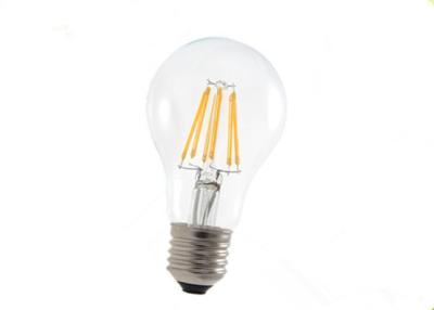China A60 6W Filament COB LED Lamp E27 Base Energy Saving 240V Glass Material for sale