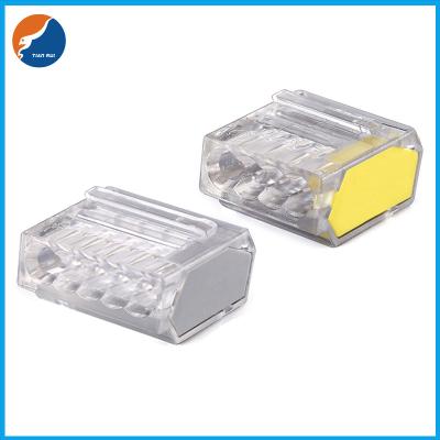 China 4 Pole Screw Less Lighting Wire Connector Terminal Block Push In Power Connector for sale