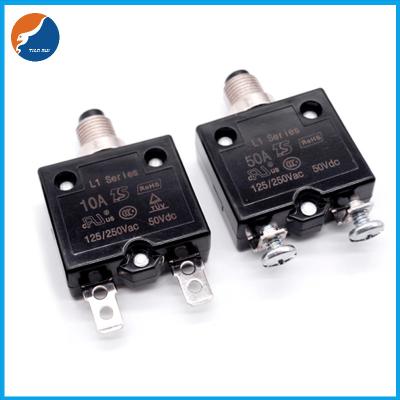 China L1 Series Electronic Current Limiter Push Manual Reset Overload Protector Single Pole 50V DC Circuit Breaker for sale