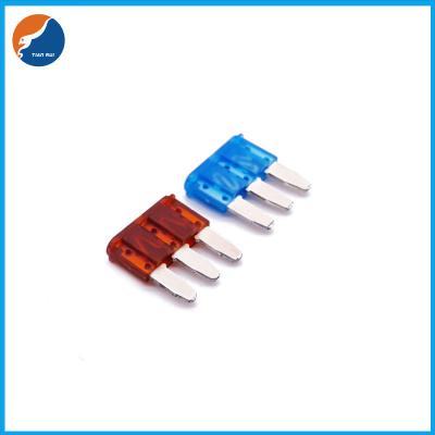 China 5A-15A Automotive Micro Fuses Plug In 3 Terminal Tiny Blade Legs for sale
