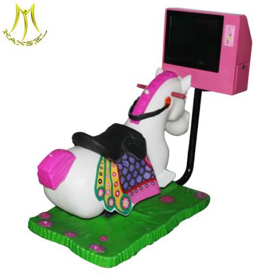 China Hansel shopping mall kids ride machine coin operated electric video horse rides for sale