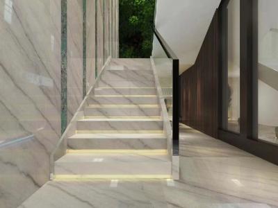 China Polished Face Natural White Marble Flooring Tiles Marble Stair Tiles OEM Service for sale