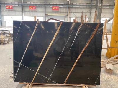 Chine Décoration de mur de Laurent Sahara Noir Marble Slab For de saint de Marquina à vendre