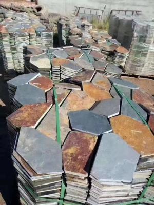 China Rusty Color 1.8-20Cm Slate Stone Tiles Easy Maintenance For Gadern Step for sale