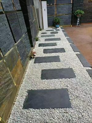 China Weather Proof Black Slate Step Tiles Slate Garden Tiles Heat Resistance for sale