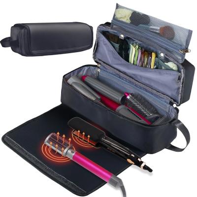 Cina 2 in 1 Hair Travel Bag with Heat Resistant Mat for Flat Irons Straighteners Curling Iron and Haircare Accessories in vendita