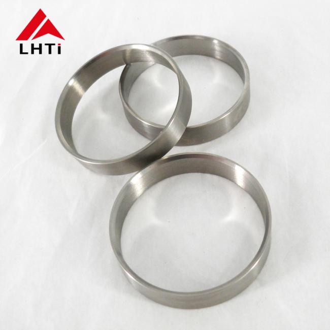 Forged titanium ring silver gray