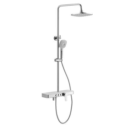 China Chrome Plated Brass Shower Set Bathroom With Rainfall Shower Head for sale