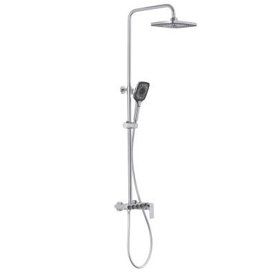 China Chrome Triple Function Bathroom Shower System With Adjustable Hand Sprayer for sale