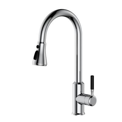 China Hot Cold Water Pull Out Kitchen Faucet Brass Zn Alloy Brass Body Material for sale