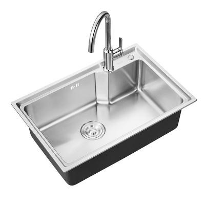 China Brushed Stainless Steel Kitchen Sink Double Bowl 680x450x227mm for sale