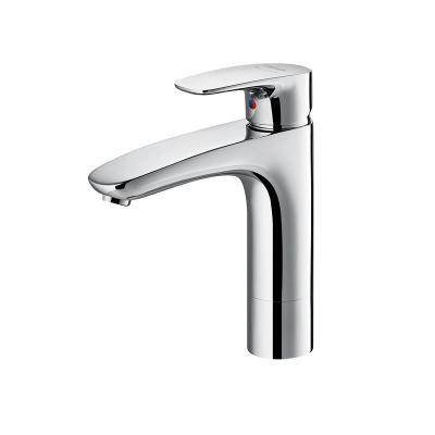 Chine Poignée simple en laiton de robinets de mélangeur d'évier de salle de bains de F1T9028C Chrome à vendre