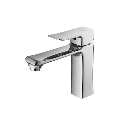 China Basin Mixer Washroom Hot Cold Chromed Plated Single Hole Bathroom Basin Mixer Taps Tap Faucet for sale