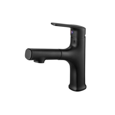 China AG4135MB Basin Mixer Faucet , Matte Black Pull Out Spout Faucet for sale