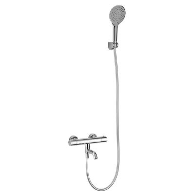 China Hand Shower Thermostatic Bathroom Wall Hung Shower Faucet Set Household Modern Design for sale