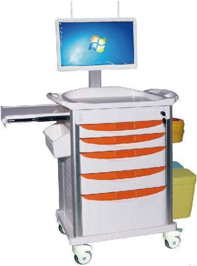 JYK-C85076A-OG white and orange model nursing trolley