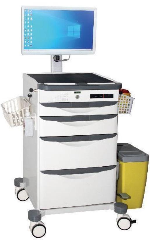 JYK-52061S7 medical trolley variant in grey color
