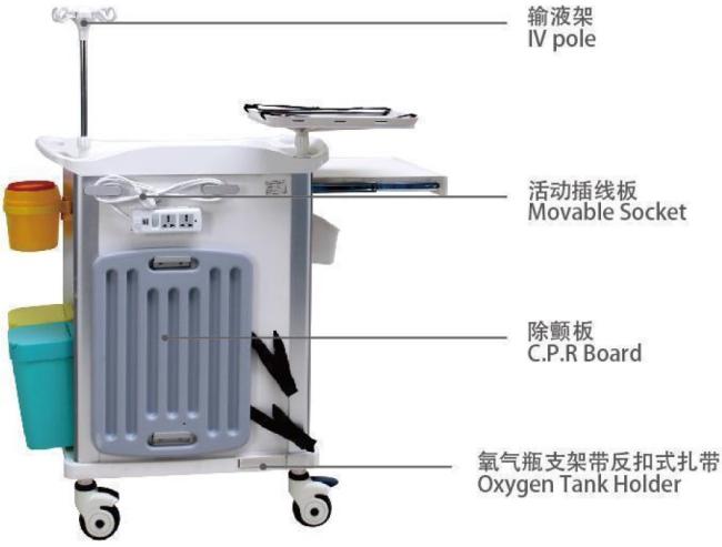 Nursing cart storage compartments