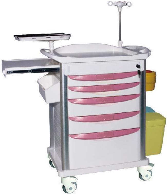 Nursing trolley drawer details