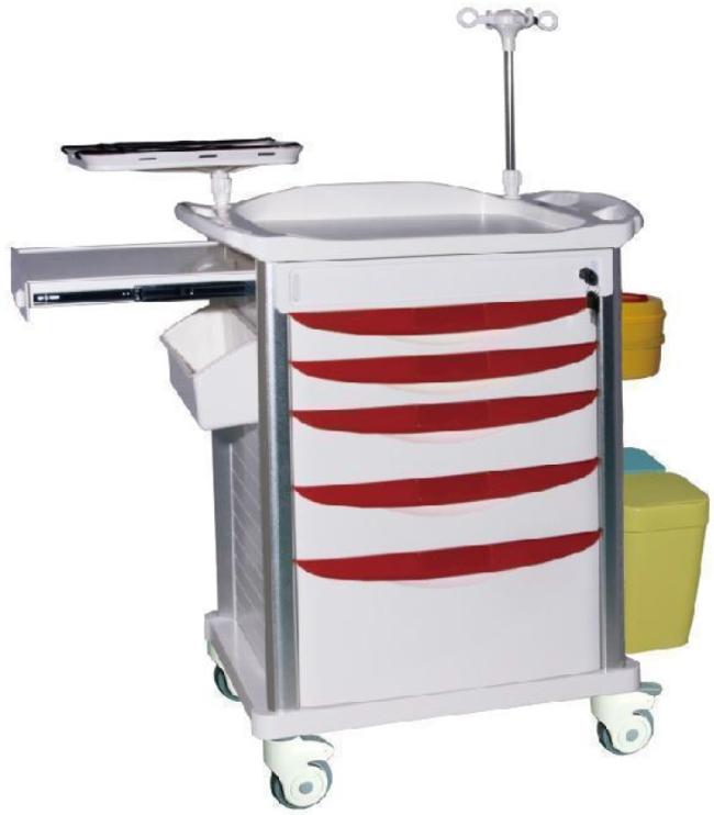 Crash cart with medical equipment