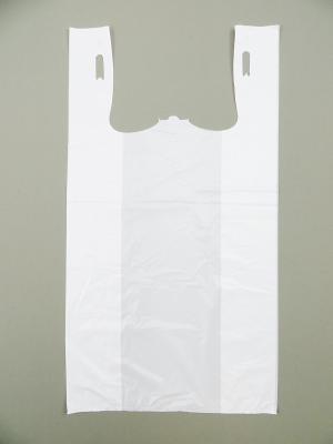 China Plastic Bag-WHITE Plain Embossed T Shirt Bag 13 mic - 100 bags/bundles  , HDPE material for sale