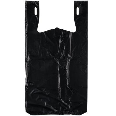 China Black Embossed Heavy Duty T Shirt Bags 0.67 Mil Lightweight High Durability for sale