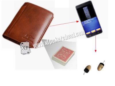 China Foldable Man’s Leather Wallet Poker Scanner For Poker Cheating Device for sale