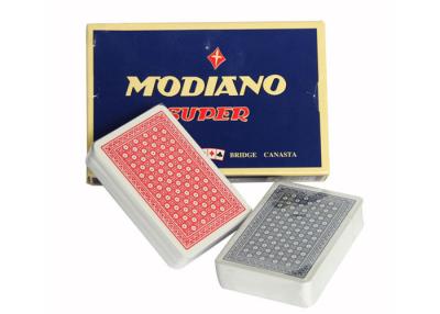 China Cartões de jogo plásticos vermelhos de jogo de Modiano Ramino dos jogos do fósforo do póquer à venda
