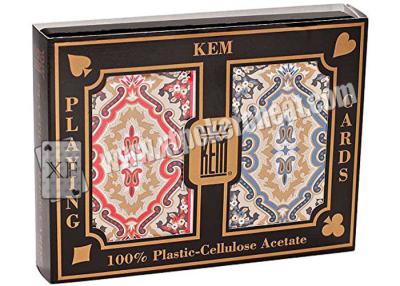 Chine Cartes de jeu en plastique étroites en plastique rouges/bleues de la taille KEM pour les accessoires de jeu à vendre