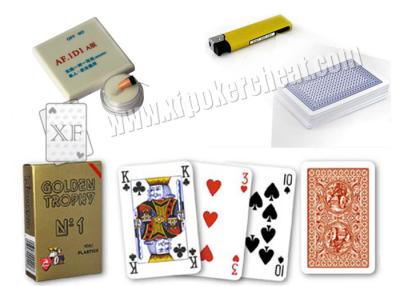 China Tarjetas marcadas del póker del plástico de oro del trofeo de Modiano del italiano para el lector de tarjetas del póker en venta