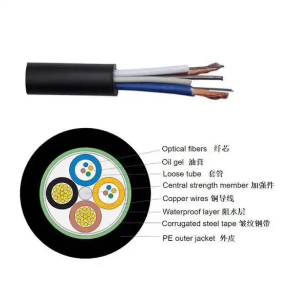 Quality Direct Buried Hybrid Fiber Optic Cable Outdoor For Aerial Underground for sale
