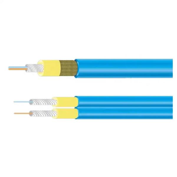 Quality Multimode Fiber Optic Armored Patch Cord FTTH Duplex Spiral Armored Power Fiber Optic Cable for sale