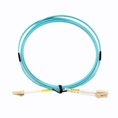 China FTTH Jumper de fibra óptica LC-LC OM3 Duplex 3m 5m Cordón de parche de fibra óptica Multimodo en venta