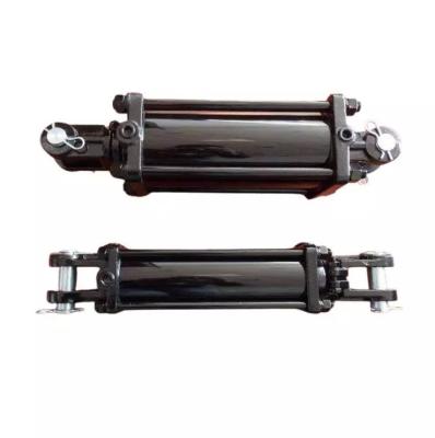China OEM custom heavy duty double acting tie rod hydraulic cylinder with clevis u rod ends for sale