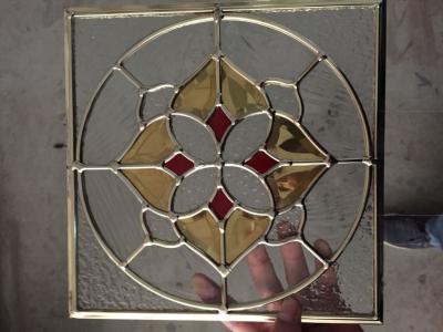 China 7.5mm Single Cabinet Leaded Glass With Brass Zinc Grey Patina Caming for sale