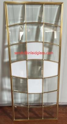 China Brass Caming Decorative Frosted Antique Leaded Glass Windows 15MM 0.8M for sale