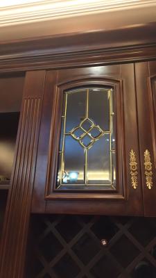 China Brass Came Triple Pane Cabinet Leaded Glass Panels 7.5MM For Kitchen for sale