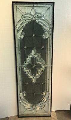 China Decorative Door Leaded Glass Classic Beveled 25.4MM Panels For Doors Brass Finish for sale