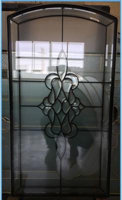 China Custom Size Decorative Door Inserts Glass Black Leaded Caming For Living Room for sale
