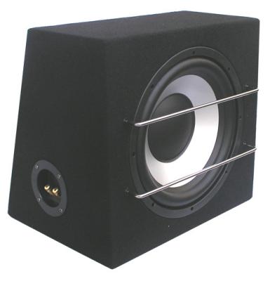 China Silver Pressed Paper Cone Sealed Powered Subwoofer Box , Car Subwoofer Enclosure for sale