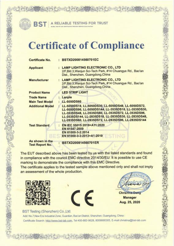 CE - Lamp Lighting Electronic Co., Ltd.