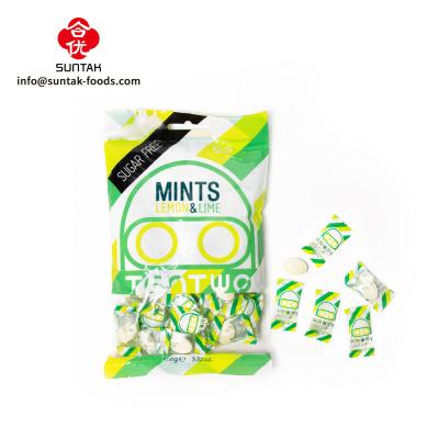 China Sugar Free Mint Flavoured Candy In Bag Pack 100G Lemon & Lime Flavor for sale